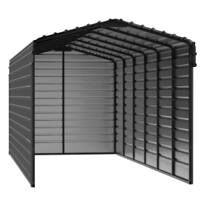 Arrow Steel Carport With 3 Wall Kits, 10X29X09