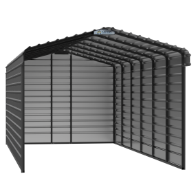 Arrow Steel Carport With 3 Wall Kits, 12X29X09