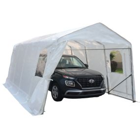 Gazebo Penguin Car Shelter 11 ft. X 16 ft. White