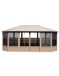 Gazebo Penguin Florence Solarium with Metal Roof 12 Ft. x 18 Ft. Sand