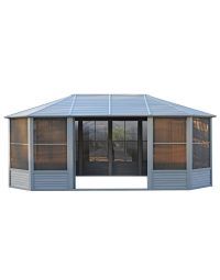 Gazebo Penguin Florence Solarium with Metal Roof 12 Ft. x 18 Ft. Slate