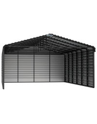 Arrow Steel Carport With 3 Wall Kits, 20X29X09, Charcoal
