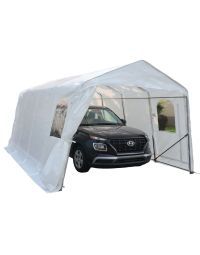 Gazebo Penguin Car Shelter 11 ft. X 16 ft. White