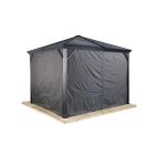 Sojag, rideaux gris pour abri soleil Ventura, 8 pi x 8 pi, polyester, rideaux d'extérieur