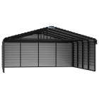 Abri d'auto en acier avec 3 parois, 20x20x07, charbon