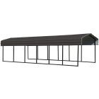Steel Carport 10 ft. x 29 ft. x 7 ft. Galvanized Black/Charcoal