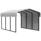 Arrow Carports Abri d'auto en acier galvanisé, avec enceinte 1 côté, Kit abri d'auto métallique, 10' x 15' x 7', Coquille d'œuf