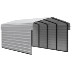 Abri d'Auto en Acier Galvanisé Arrow Carports, avec Enceinte 2 Côtés, Kit d'Abri Métallique pour Voiture Compacte, 10' x 20' x 7', Coquille d'Œuf