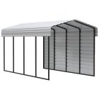 Arrow Carports Abri d'auto en acier galvanisé, avec enceinte 1 côté, Kit abri d'auto métallique, 10' x 20' x 9' , Coquille d'œuf