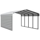 Arrow Carports Abri d'auto en acier galvanisé, avec enceinte 1 côté, Kit abri d'auto métallique, 12' x 20' x 7'  , Coquille d'œuf