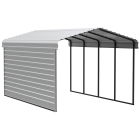 Arrow Carports Abri d'auto en acier galvanisé, avec enceinte 1 côté, Kit abri d'auto métallique, 12' x 20' x 9' , Coquille d'œuf