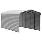 Arrow Carports Abri d'auto en acier galvanisé, avec enceinte 2 côtés, Kit abri d'auto métallique, 12' x 24' x 9' , Coquille d'œuf