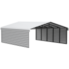 Arrow Carports Abri d'auto en acier galvanisé, avec enceinte 2 côtés, Kit abri d'auto métallique, 20' x 24' x 9' , Coquille d'œuf