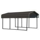Steel Carport 10 ft. x 15 ft. x 7 ft. Galvanized Black/Charcoal