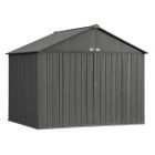 EZEE Shed Steel Storage 10 x 8 ft. Galvanized Extra High Gable Charcoal