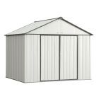 EZEE Shed Steel Storage 10 x 8 ft. Galvanized Extra High Gable Cream with Charcoal Trim