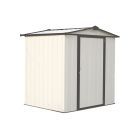 EZEE Shed Steel Storage 6 x 5 ft. Galvanized Low Gable Cream with Charcoal Trim
