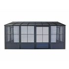 Gazebo Penguin Florence - Wall Mounted Solarium 10x16 Polycarbonate Roof in black