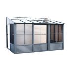 Florence Mural avec Toit en Polycarbonate 8 Pi. x 12 Pi. couleur Gris