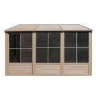 Gazebo Penguin Florence金属屋顶附加阳光房 8英尺 x 16英尺 沙色