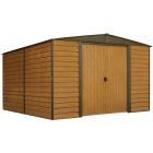 Woodridge 10 x 12 ft. Steel Storage Shed Coffee/Woodgrain