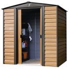 Woodridge Steel Storage Shed 6 x 5 ft. Coffee/Woodgrain